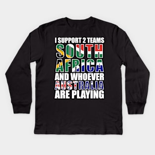 South Africa Sports Supporter Australia Joke Funny Kids Long Sleeve T-Shirt